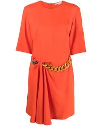 Stella McCartney - Chain-detail Draped Mini Dress - Lyst