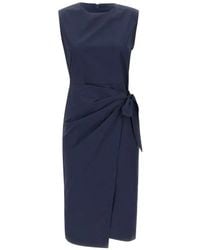 Kaos - Knotted Wrap-Style Midi Dress - Lyst