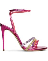 Casadei - 140 Andromeda Crystal-Embellished Heeled Sandals - Lyst
