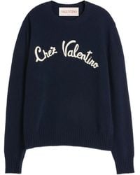 Valentino Garavani - Chez-Embroidered Wool Sweater - Lyst