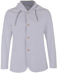Eleventy - Hooded buttoned jacket - Lyst