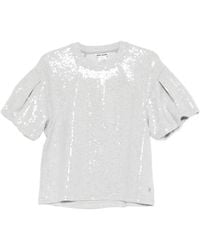 DKNY - Sequins Puff-Sleeves T-Shirt - Lyst