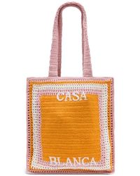CASABLANCA - Stripe Crochet Tote Bag - Lyst