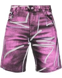 Moschino - Shadows & Squiggles Denim Shorts - Lyst