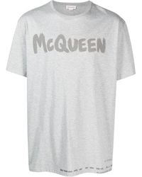McQueen - Logo-Print Cotton T-Shirt - Lyst