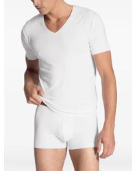 CALIDA - V-Neck Short-Sleeve T-Shirt - Lyst