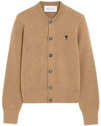 Ami Paris - Crew-Neck Wool Cardigan With Ami De Coeur - Lyst