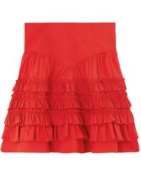 Ganni - Organic Cotton Mini Skirt - Lyst