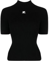 Courreges - Reedition Ribbed-Knit T-Shirt - Lyst