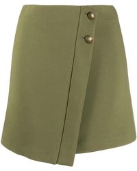 Patrizia Pepe Minifalda con solapa en la parte delantera - Verde