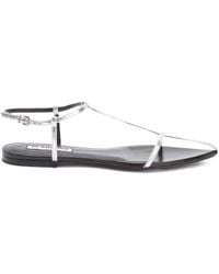 Jil Sander - Pointed Open-toe Leather Sandals - Lyst