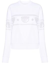 Chiara Ferragni - Logomania Stud-embellished Sweatshirt - Lyst