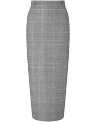 Thom Browne - Windowpane Houndstooth-Tweed Pencil Midi Skirt - Lyst