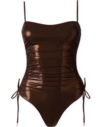 SOFIA ERHAN - Shimmer-Effect Drawstring Swimsuit - Lyst