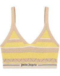 Palm Angels - Logo Beach Striped Knit Top - Lyst