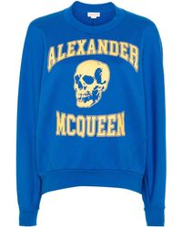 McQueen - Varsity Skull Logo Sweatshirt, Long Sleeves, , 100% Cotton - Lyst