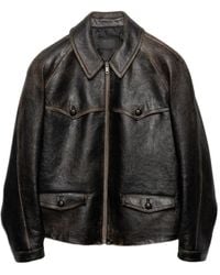 Prada - Leather Jacket - Lyst