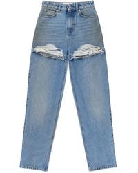 Area - Fray-Detail Cotton Trousers - Lyst
