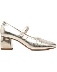 forte_forte - Metallic-Effect Block-Heel Pumps - Lyst