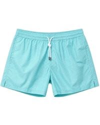 Fedeli - Madeira Micro-Patterned Drawstring Swim Shorts - Lyst