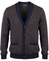 Drumohr - Razor Jacquard Cashmere Cardigan - Lyst