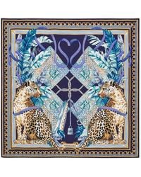 Ferragamo - Poised Leopards-Print Silk Scarf - Lyst