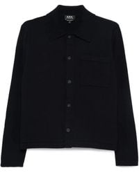 A.P.C. - Polo-Neck Buttoned Cardigan - Lyst