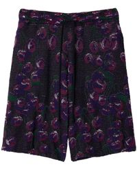Burberry - Patterned Intarsia-knit Cotton-blend Shorts - Lyst
