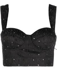 Moschino - Crystal-Embellished Corset Top - Lyst