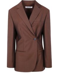 Rohe - Dual Tone Piqué Overlap Blazer - Lyst