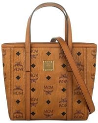 MCM - Visetos-Print Logo-Plaque Tote Bag - Lyst