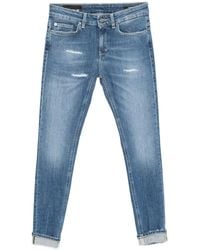 Dondup - Vaqueros capri con efecto envejecido - Lyst