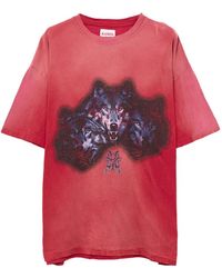 KAMIYA - Wolf-Print Distressed T-Shirt - Lyst
