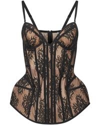 GIUSEPPE DI MORABITO - Lace-Panelled Peplum Top - Lyst