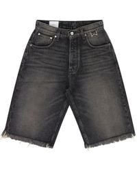 Rhude - Pantalones Vaqueros Cortos Con Bordes Deshilachados - Lyst