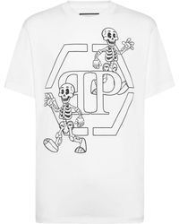 Philipp Plein - Skeleton-print Cotton T-shirt - Lyst