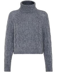 Brunello Cucinelli - Wool Mohair Turtleneck Sweater - Lyst