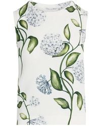 Oscar de la Renta - Flower-Print Tank Top - Lyst