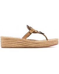 Tory Burch - Miller Woven Wedge Sandals - Lyst