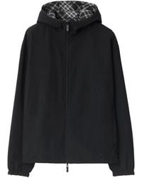 Burberry - Reversible Check Hooded Jacket - Lyst