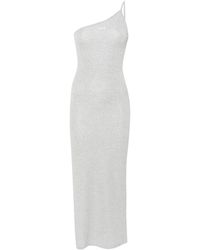 Off-White c/o Virgil Abloh - Ribbed-knit Lurex Midi Dress - Lyst