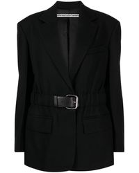 Alexander Wang - Belted Wool Blazer - Women's - Viscose/calf Leather/wool - Lyst