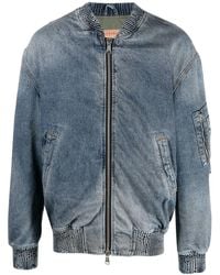 DIESEL - Denim Bomber Jacket - Lyst