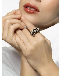 David Webb - Diamond And Enamel Small Wave Studlette Ring - Lyst