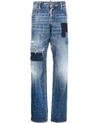 DSquared² - Distressed-Effect Patchwork Jeans - Lyst