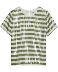 Zadig & Voltaire - Tchao Sequin Stripe T-Shirt - Lyst