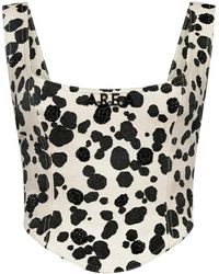 Area - Top estilo corsé vaquero con estampado de dálmata - Lyst