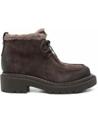 Ash - Demi Faux-Fur Trim Lace-Up Boots - Lyst