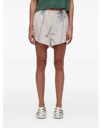 Osklen - Coqueiro Mesh Mini-Shorts Met Palmboom - Lyst