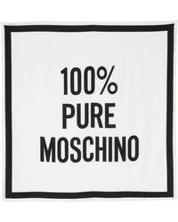 Moschino - Écharpe en soie à slogan imprimé - Lyst